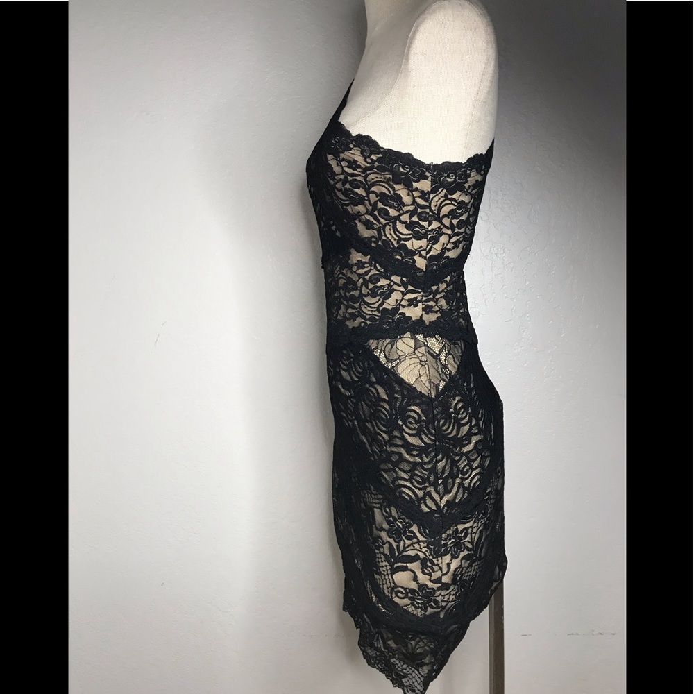 BEBE Black One Shoulder Form Fitting Dress Small - Picture 4 of 6